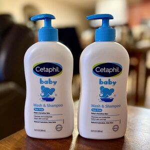 ⚫️ x2 Cetaphil Baby Wash & Shampoo Full-Size 13.5 oz each New